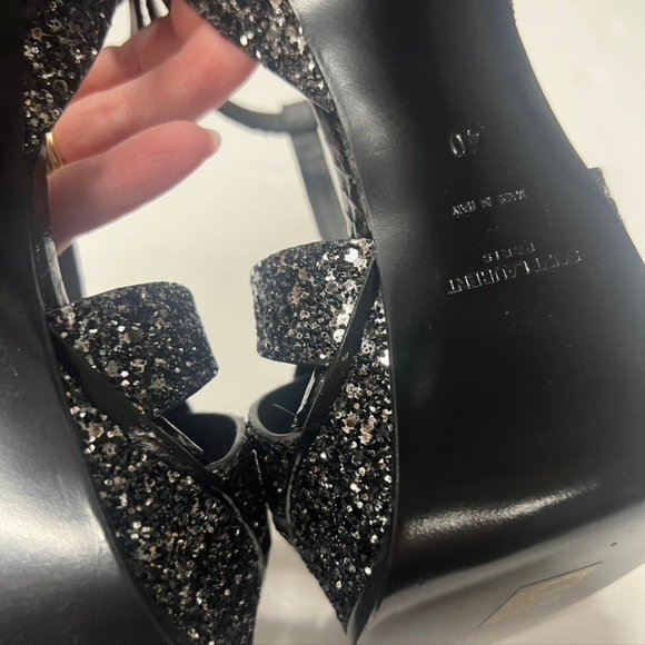 Saint Laurent Tribute 105 Black glitter sandal size 40 - Picture 9 of 11